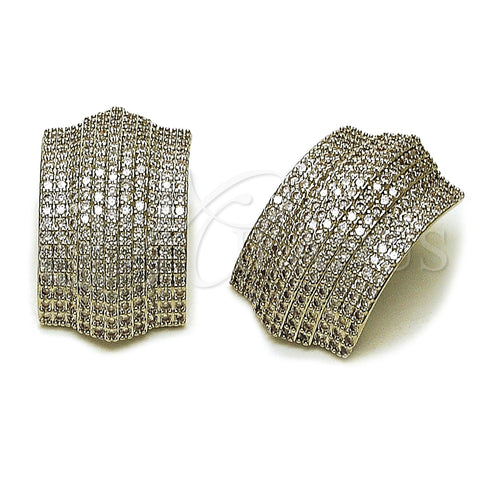 Rhodium Plated Stud Earring, with White Cubic Zirconia, Polished, Rhodium Finish, 02.436.0036.1