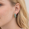 Oro Laminado Stud Earring, Gold Filled Style with Multicolor Cubic Zirconia, Polished, Golden Finish, 02.436.0037.1