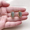 Oro Laminado Stud Earring, Gold Filled Style with Multicolor Cubic Zirconia, Polished, Golden Finish, 02.436.0037.1