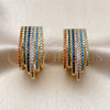 Oro Laminado Stud Earring, Gold Filled Style with Multicolor Cubic Zirconia, Polished, Golden Finish, 02.436.0037.1