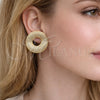 Oro Laminado Stud Earring, Gold Filled Style with White Cubic Zirconia, Polished, Golden Finish, 02.436.0038