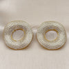 Oro Laminado Stud Earring, Gold Filled Style with White Cubic Zirconia, Polished, Golden Finish, 02.436.0038