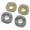 Oro Laminado Stud Earring, Gold Filled Style with White Cubic Zirconia, Polished, Golden Finish, 02.436.0038