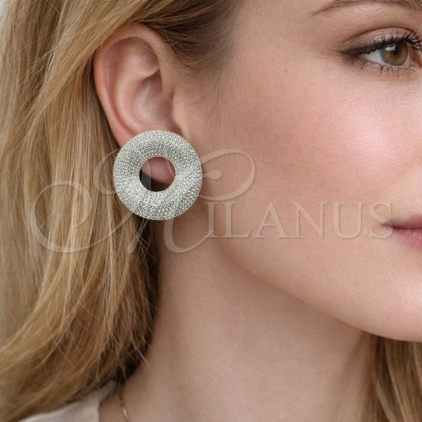 White Gold Filled Ring — Stud Earring with White Cubic Zirconia Polished 02. — alternate product view — SKU 164273 | Oro Laminado Blanco anillo — Stud Earring with blanco Cubic Zirconia pulido 02. — SKU 164273