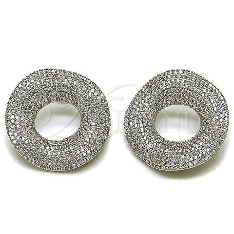 Rhodium Gold Filled Stud Earring, with White Cubic Zirconia, Polished, Rhodium Finish, 02.436.0038.1