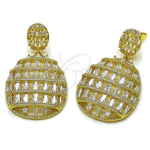 Gold Filled Ring — Dangle Earring Baguette Design with White Cubic Zirconia — main product view — SKU 164275 | Oro Laminado anillo — Dangle Earring Baguette diseño with blanco Cubic Zirconia — SKU 164275