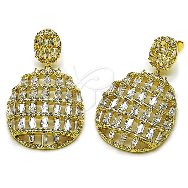 Gold Filled Ring — Dangle Earring Baguette Design with White Cubic Zirconia — main product view — SKU 164275 | Oro Laminado anillo — Dangle Earring Baguette diseño with blanco Cubic Zirconia — SKU 164275