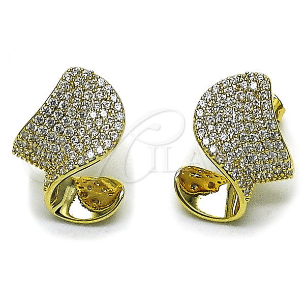 Gold Filled Ring — Stud Earring with White Cubic Zirconia Polished 02. — main product view — SKU 164278 | Oro Laminado anillo — Stud Earring with blanco Cubic Zirconia pulido 02. — SKU 164278
