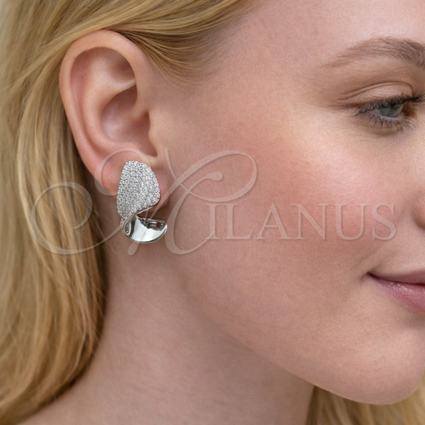 White Gold Filled Ring — Stud Earring with White Cubic Zirconia Polished 02. — alternate product view — SKU 164279 | Oro Laminado Blanco anillo — Stud Earring with blanco Cubic Zirconia pulido 02. — SKU 164279