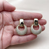 Oro Laminado Dangle Earring, Gold Filled Style with White Cubic Zirconia, Polished, Golden Finish, 02.436.0043
