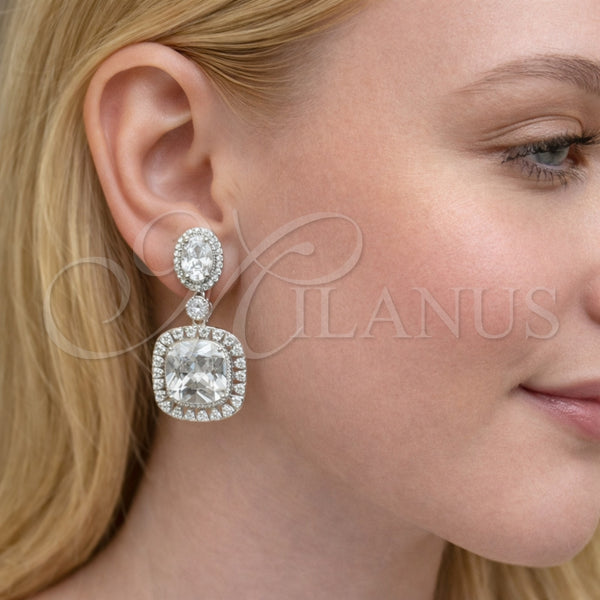 White Gold Filled Ring — Dangle Earring Cluster Design with White Cubic Zirconia — alternate product view — SKU 164283 | Oro Laminado Blanco anillo — Dangle Earring Cluster diseño with blanco Cubic Zirconia — SKU 164283