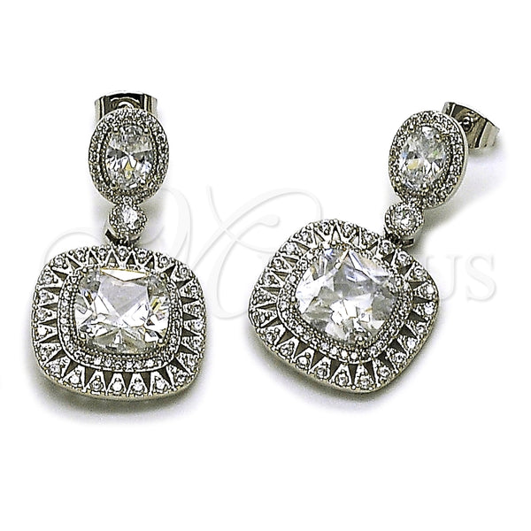 White Gold Filled Ring — Dangle Earring Cluster Design with White Cubic Zirconia — main product view — SKU 164283 | Oro Laminado Blanco anillo — Dangle Earring Cluster diseño with blanco Cubic Zirconia — SKU 164283