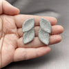 Rhodium Gold Filled Stud Earring, Leaf Design, with White Cubic Zirconia, Polished, Rhodium Finish, 02.436.0045.1