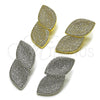 Rhodium Gold Filled Stud Earring, Leaf Design, with White Cubic Zirconia, Polished, Rhodium Finish, 02.436.0045.1