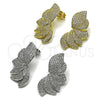 Rhodium Gold Filled Stud Earring, Flower Design, with White Cubic Zirconia, Polished, Rhodium Finish, 02.436.0046.1