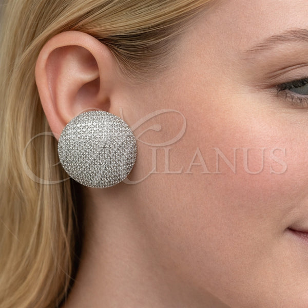 White Gold Filled Ring — Stud Earring with White Cubic Zirconia Polished 02. — alternate product view — SKU 164292 | Oro Laminado Blanco anillo — Stud Earring with blanco Cubic Zirconia pulido 02. — SKU 164292