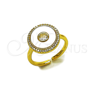 Gold Filled Ring — Multi Stone Ring Cluster Design with Ivory Mother — main product view — SKU 164304 | Oro Laminado anillo — Multi Stone Ring Cluster diseño with Ivory Mother — SKU 164304