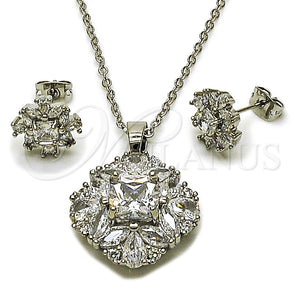 White Gold Filled Ring — Earring and Pendant Adult Set Cluster Design with — main product view — SKU 164312 | Oro Laminado Blanco anillo — Earring and Pendant Adult Set Cluster diseño with — SKU 164312