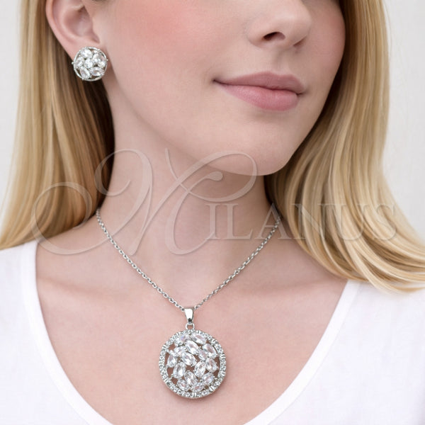 White Gold Filled Ring — Earring and Pendant Adult Set Flower Design with — alternate product view — SKU 164313 | Oro Laminado Blanco anillo — Earring and Pendant Adult Set flor diseño with — SKU 164313