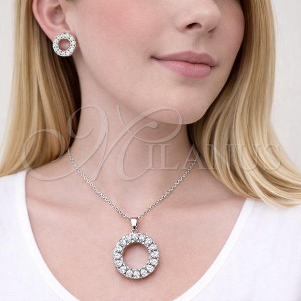 White Gold Filled Ring — Earring and Pendant Adult Set Teardrop Design with — alternate product view — SKU 164314 | Oro Laminado Blanco anillo — Earring and Pendant Adult Set Teardrop diseño with — SKU 164314