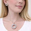 Rhodium Gold Filled Earring and Pendant Adult Set, Teardrop Design, with White Cubic Zirconia, Polished, Rhodium Finish, 10.448.0003