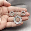 Rhodium Gold Filled Earring and Pendant Adult Set, Teardrop Design, with White Cubic Zirconia, Polished, Rhodium Finish, 10.448.0003