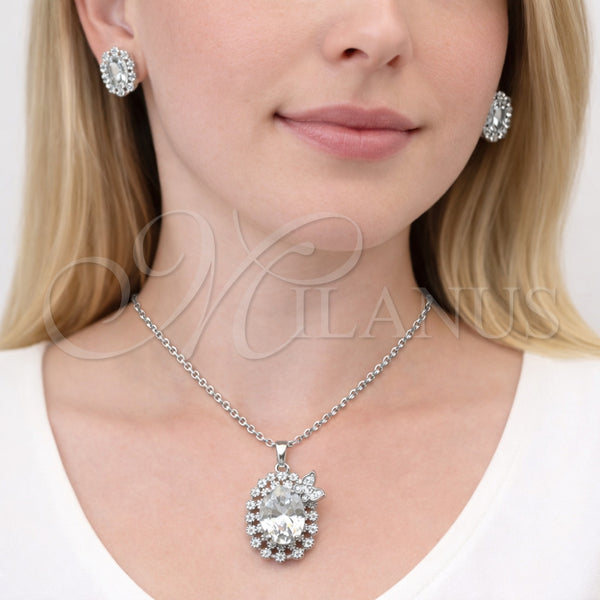White Gold Filled Ring — Earring and Pendant Adult Set Butterfly and Cluster — alternate product view — SKU 164327 | Oro Laminado Blanco anillo — Earring and Pendant Adult Set Butterfly and Cluster — SKU 164327