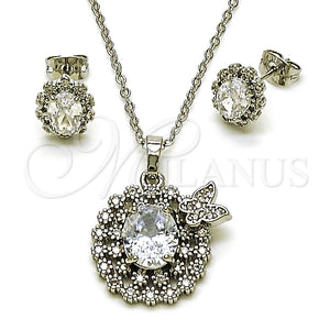 White Gold Filled Ring — Earring and Pendant Adult Set Butterfly and Cluster — main product view — SKU 164327 | Oro Laminado Blanco anillo — Earring and Pendant Adult Set Butterfly and Cluster — SKU 164327