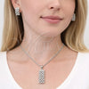 Rhodium Gold Filled Earring and Pendant Adult Set, with White Cubic Zirconia, Polished, Rhodium Finish, 10.448.0016