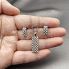 Rhodium Gold Filled Earring and Pendant Adult Set, with White Cubic Zirconia, Polished, Rhodium Finish, 10.448.0016