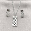 Rhodium Gold Filled Earring and Pendant Adult Set, with White Cubic Zirconia, Polished, Rhodium Finish, 10.448.0016
