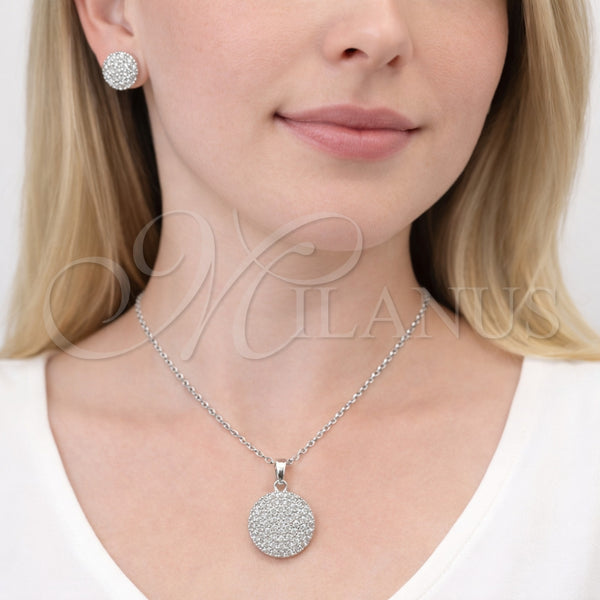 White Gold Filled Ring — Earring and Pendant Adult Set with White Cubic — alternate product view — SKU 164331 | Oro Laminado Blanco anillo — Earring and Pendant Adult Set with blanco Cubic — SKU 164331