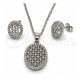 White Gold Filled Earring and Pendant Adult Set, with White Cubic Zirconia, Polished, Rhodium Finish, 10.448.0020