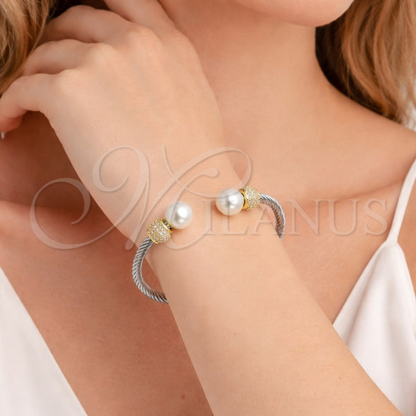 Stainless Steel Jewelry — Individual Bangle Twist and Ball Design with Ivory — alternate product view — SKU 164340 | Acero Inoxidable joyería — Individual Bangle Twist and Ball diseño with Ivory — SKU 164340