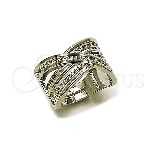 White Gold Filled Ring — Multi Stone Ring Twist Design with White Micro — main product view — SKU 164352 | Oro Laminado Blanco anillo — Multi Stone Ring Twist diseño with blanco Micro — SKU 164352