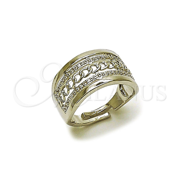 White Gold Filled Ring — Multi Stone Ring Miami Cuban Design with White — main product view — SKU 164354 | Oro Laminado Blanco anillo — Multi Stone Ring Miami Cuban diseño with blanco — SKU 164354