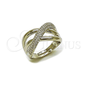 White Gold Filled Ring — Multi Stone Ring Twist Design with White Micro — main product view — SKU 164356 | Oro Laminado Blanco anillo — Multi Stone Ring Twist diseño with blanco Micro — SKU 164356