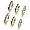 Rhodium Gold Filled Huggie Hoop, with White Micro Pave, Polished, Rhodium Finish, 02.438.0001.15