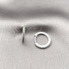 Rhodium Gold Filled Huggie Hoop, with Multicolor Micro Pave, Polished, Rhodium Finish, 02.438.0001.1.18