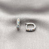 Rhodium Gold Filled Huggie Hoop, with Multicolor Micro Pave, Polished, Rhodium Finish, 02.438.0002.10