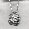 Stainless Steel Pendant Necklace, Eagle Design, Polished, Steel Finish, 04.451.0002.24 (03 MM Thickness, 24 Inches Length)