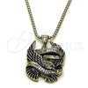 Stainless Steel Pendant Necklace, Eagle Design, Polished, Steel Finish, 04.451.0002.24 (03 MM Thickness, 24 Inches Length)
