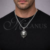 Stainless Steel Pendant Necklace, Lion Design, Polished, Steel Finish, 04.451.0003.24 (03 MM Thickness, 24 Inches Length)