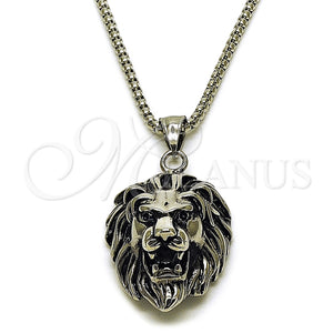 Stainless Steel Necklace — Pendant Necklace Lion Design Polished 04. 03 MM — main product view — SKU 164367 | Acero Inoxidable collar — Pendant Necklace Lion diseño pulido 04. 03 MM — SKU 164367