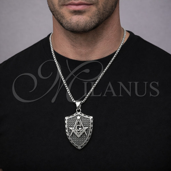 Stainless Steel Necklace — Pendant Necklace Polished 04. 03 MM Thickness 24 — alternate product view — SKU 164369 | Acero Inoxidable collar — Pendant Necklace pulido 04. 03 MM Thickness 24 — SKU 164369