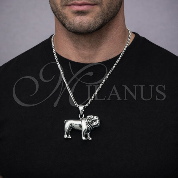 Stainless Steel Necklace — Pendant Necklace Dog Design Polished 04. 03 MM — alternate product view — SKU 164370 | Acero Inoxidable collar — Pendant Necklace Dog diseño pulido 04. 03 MM — SKU 164370