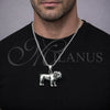 Stainless Steel Pendant Necklace, Dog Design, Polished, Steel Finish, 04.451.0006.24 (03 MM Thickness, 24 Inches Length)