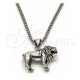 Stainless Steel Pendant Necklace, Dog Design, Polished, Steel Finish, 04.451.0006.24 (03 MM Thickness, 24 Inches Length)