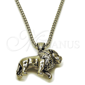Stainless Steel Necklace — Pendant Necklace Lion Design Polished 04. 03 MM — main product view — SKU 164371 | Acero Inoxidable collar — Pendant Necklace Lion diseño pulido 04. 03 MM — SKU 164371