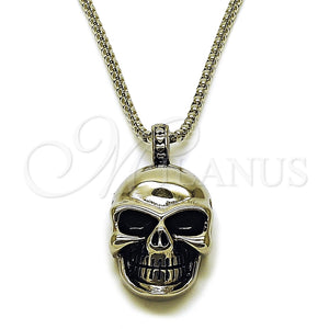Stainless Steel Necklace — Pendant Necklace Skull Design Polished 04. 03 MM — main product view — SKU 164372 | Acero Inoxidable collar — Pendant Necklace Skull diseño pulido 04. 03 MM — SKU 164372
